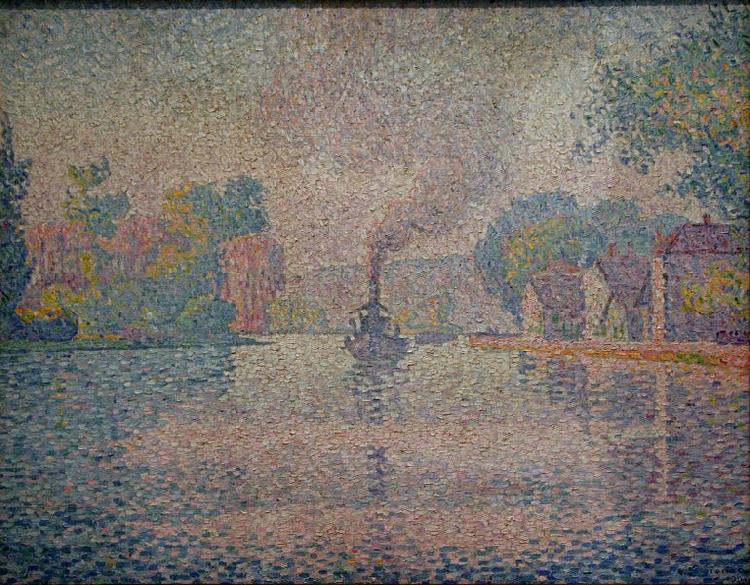 Paul Signac LHirondelle Steamer on the Seine oil painting picture